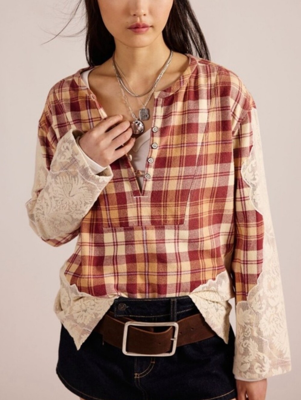 NWT We The Free Sweet Nostalgia Henley Long Sleeve Top. Small